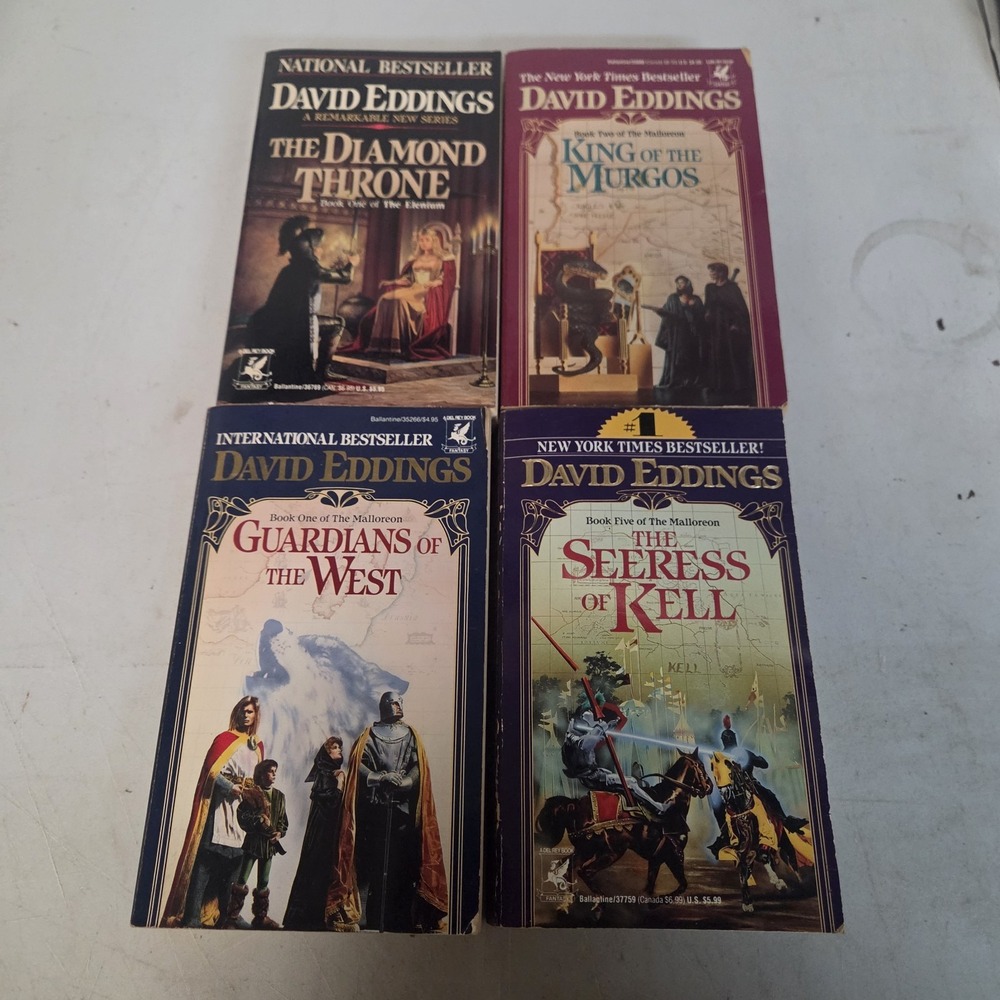 David Eddings Fantasy Book Lot 4 Paperback Malloreon Elenium Del Rey